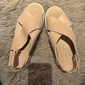 Vince light Camel Soft Leather Slingback Sandals
